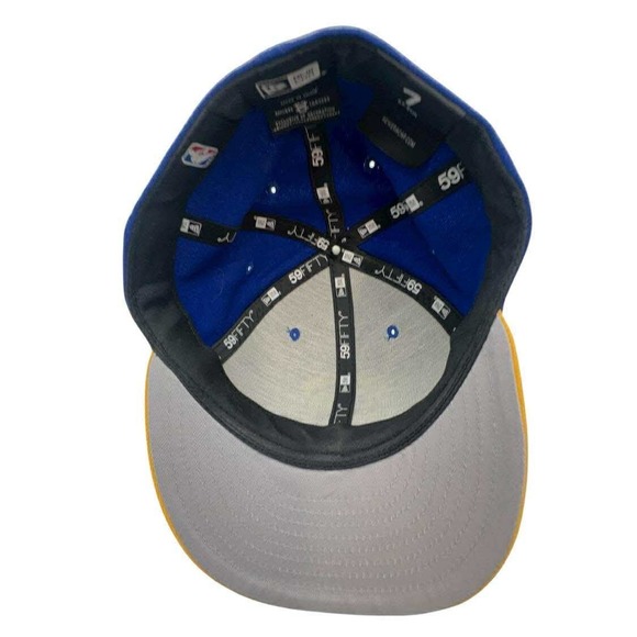 Golden State Warriors New Era NBA Fitted Hat Cap Blue Yellow - Picture 4 of 10